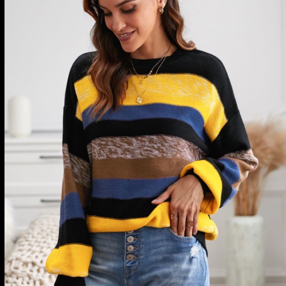 NWOT Multicolor Balloon Sleeve Sweater(220515) - Picture 3 of 7